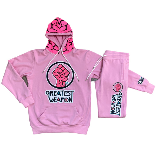 Pink 99% Brain & Joggers Set