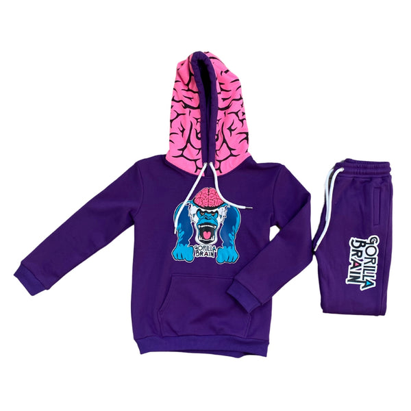 Kids Purple Seymour Genius™ with Genius Brain™ Hoodie & Joggers Set